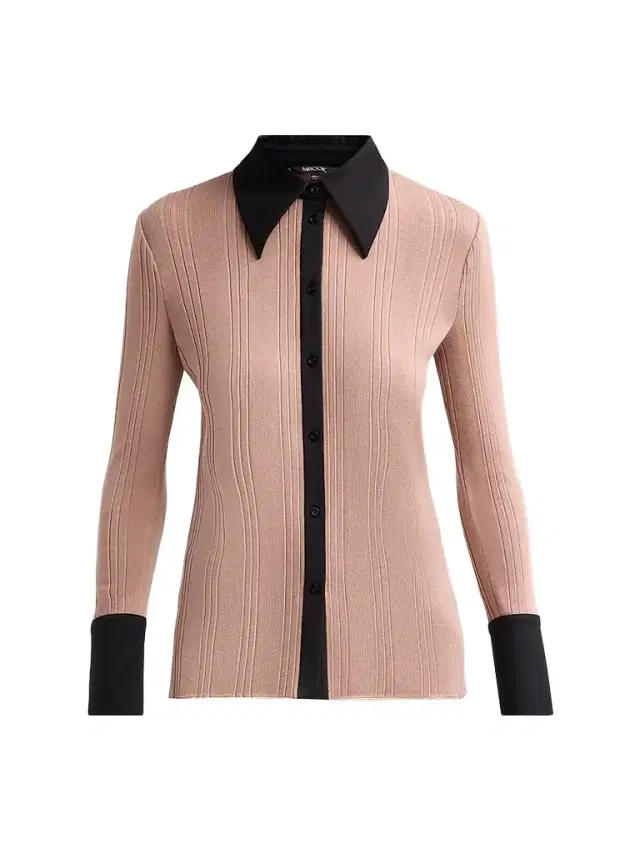 Women's Mixed Media Soft Knit Shirt - Charmeuse Black