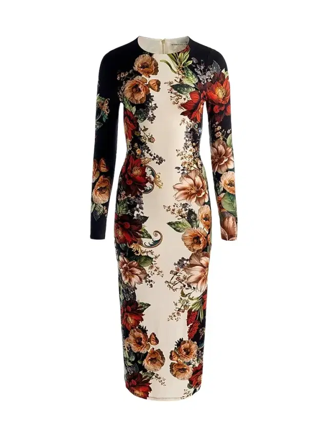 Alice + Olivia Women's Delora Colorblocked Floral Sheath Midi Dress - Floral Radiance