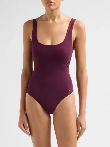 Kiki de Montparnasse Women's Lace-Up One-Piece Swimsuit - Plum | Thumbnail 4