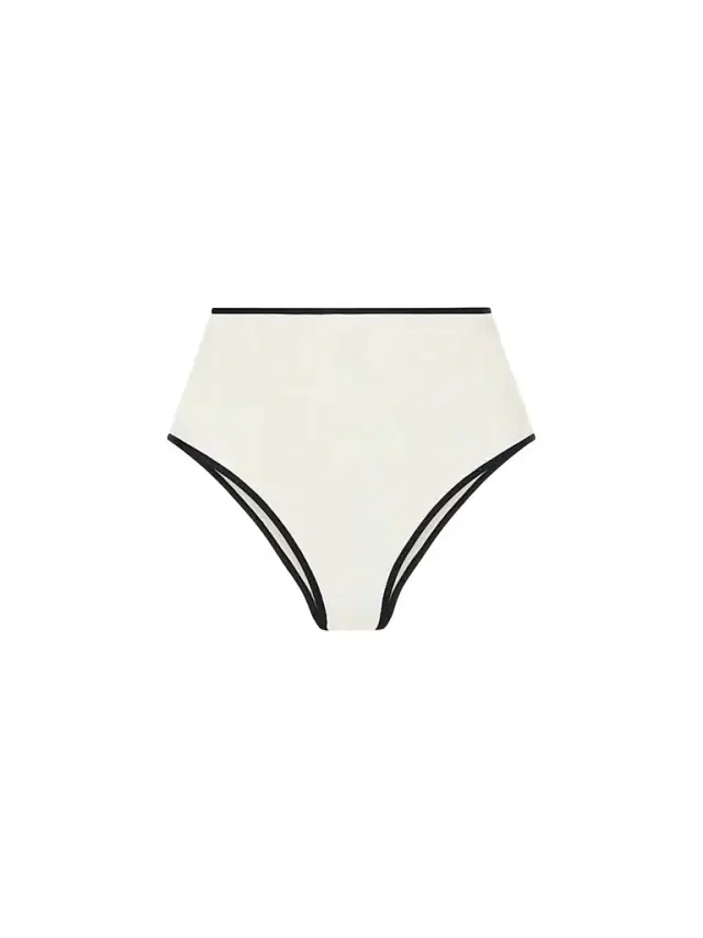 Kiki de Montparnasse Women's Contraste High-Waisted Bikini Bottom - Ecru Black