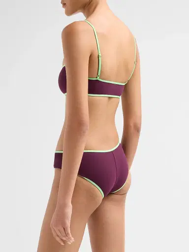 Kiki de Montparnasse Women's Contraste Hipster Bikini Bottom - Pelouse Plum | Thumbnail 3