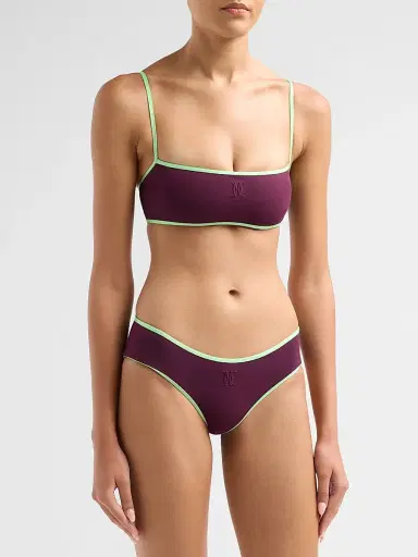 Kiki de Montparnasse Women's Contraste Hipster Bikini Bottom - Pelouse Plum | Thumbnail 4