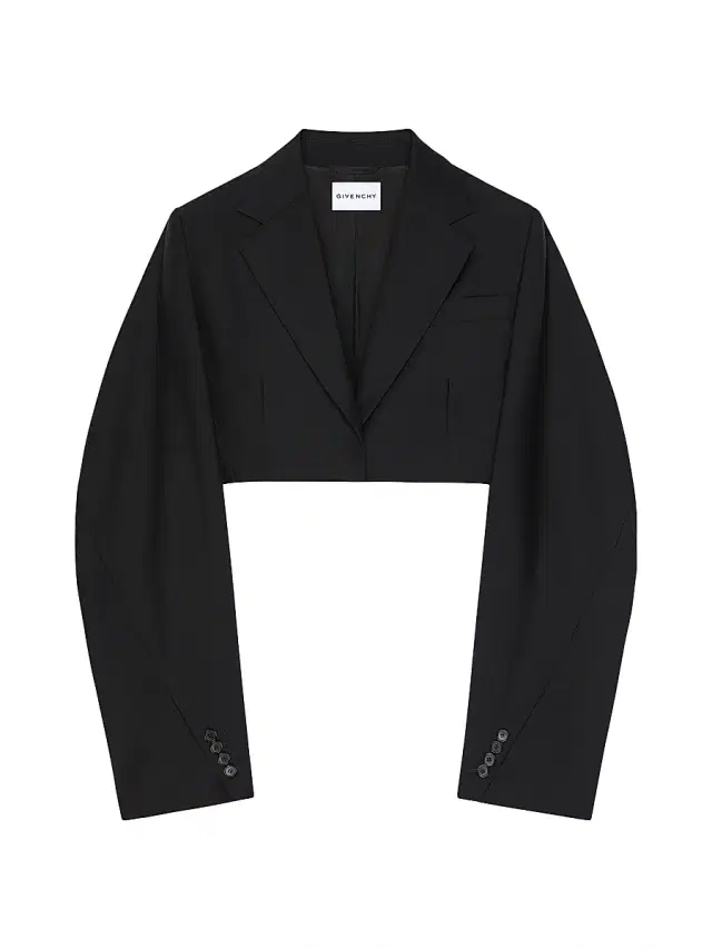 Givenchy Women's Cropped Cocoon Blazer in Wool and Wohair - Black