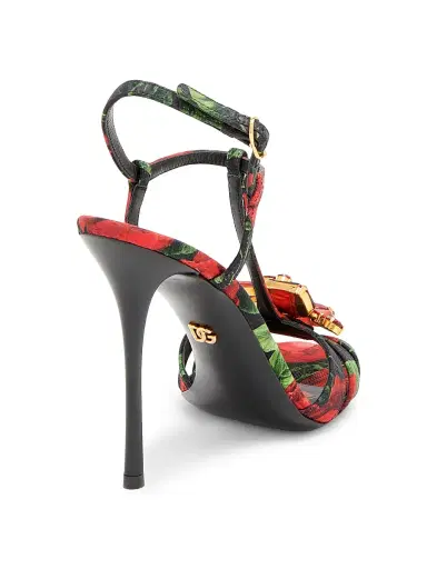 Dolce & Gabbana Women's 105MM Crystal-Embellished Rose Slingback Sandals - Rose Nero | Thumbnail 3