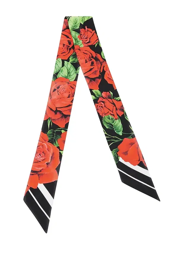 Dolce & Gabbana Women's Rose-Printed Silk Headscarf - Rose