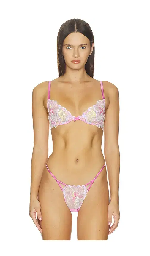 Fleur du Mal Sequin Hibiscus Demi Bra