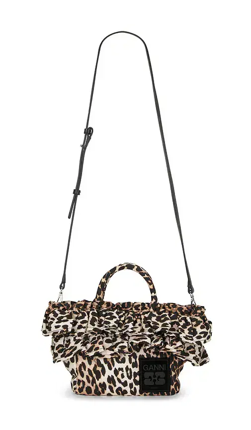 Ganni Mini Shopper Ruffle Print