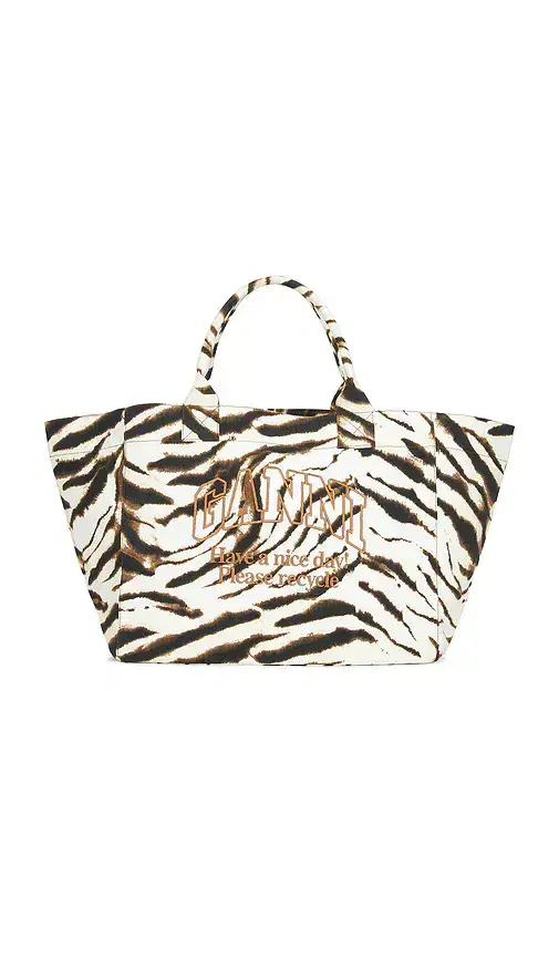 Ganni Xxl Shopper Zebra Bag