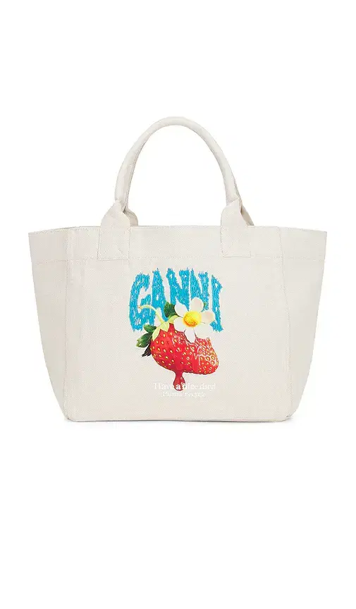 Ganni Medium Trapeze Shopper Strawberry Print