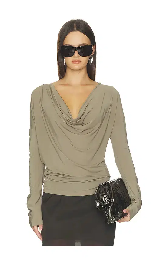 Cowl Long Sleeve Top
