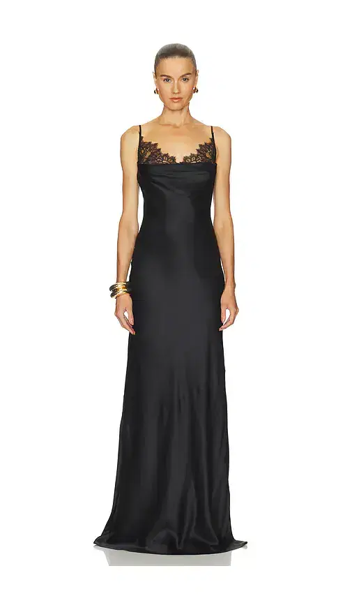 L'AGENCE Selene Lace Cowl Gown