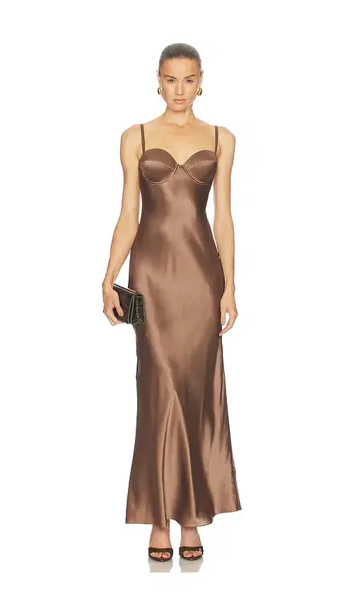 L'AGENCE Sayla Bias Cut Maxi Dress
