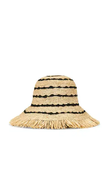 Ganni Stripe Raffia Bucket Hat | Thumbnail 2