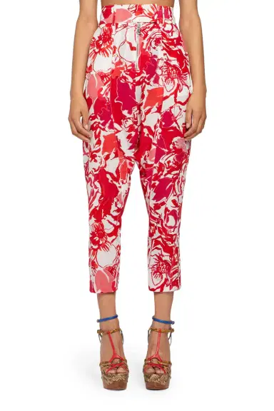 Roberto Cavalli Hydrangea print cropped trousers | Thumbnail 2