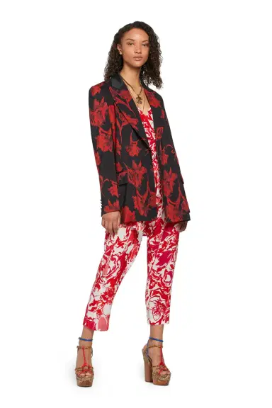 Roberto Cavalli Hydrangea print cropped trousers | Thumbnail 4