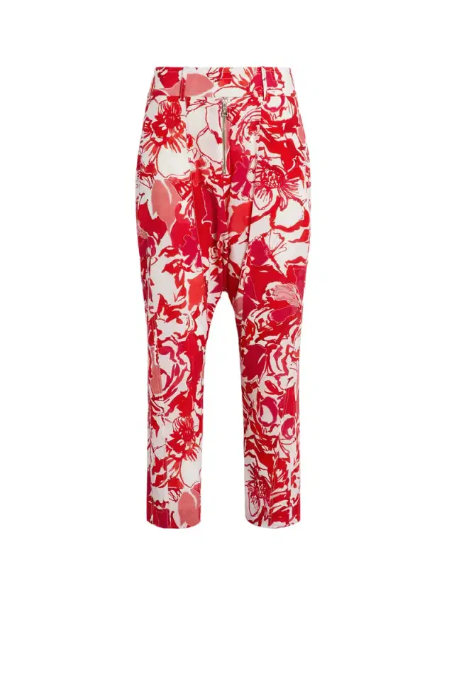 Roberto Cavalli Hydrangea print cropped trousers