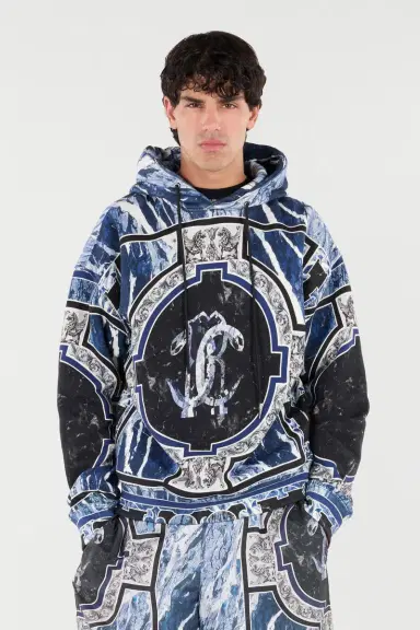 Roberto Cavalli Sweatshirt With Marble Print And Embellishments | Thumbnail 2