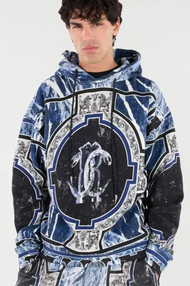 Roberto Cavalli Sweatshirt With Marble Print And Embellishments | Thumbnail 5