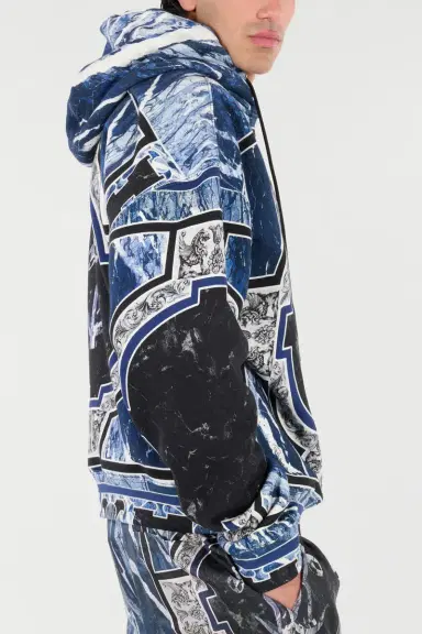 Roberto Cavalli Sweatshirt With Marble Print And Embellishments | Thumbnail 6