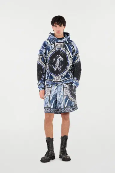Roberto Cavalli Sweatshirt With Marble Print And Embellishments | Thumbnail 7
