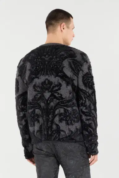 Roberto Cavalli Sweater With Plush Brocade Pattern | Thumbnail 3