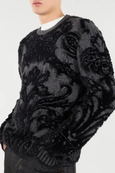 Roberto Cavalli Sweater With Plush Brocade Pattern | Thumbnail 5