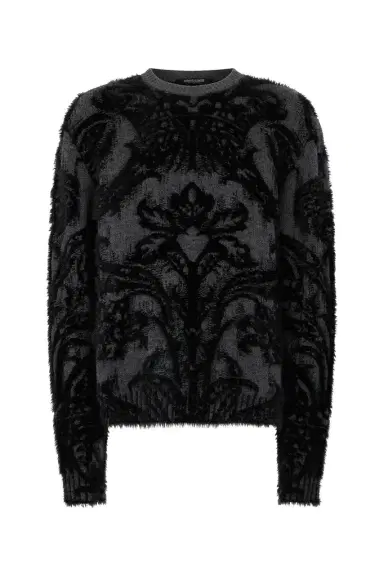 Roberto Cavalli Sweater With Plush Brocade Pattern | Thumbnail 1