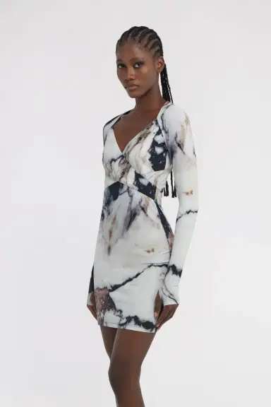 Roberto Cavalli Marble Print Dress | Thumbnail 4