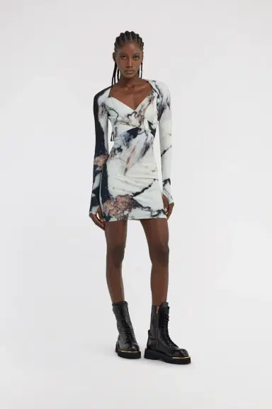 Roberto Cavalli Marble Print Dress | Thumbnail 5