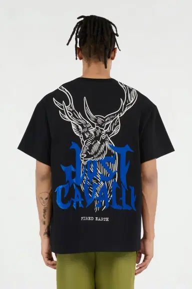 Roberto Cavalli Black T-Shirt With Deer Back Print | Thumbnail 3