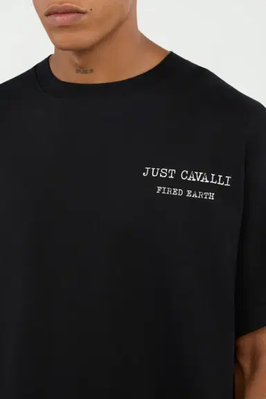 Roberto Cavalli Black T-Shirt With Deer Back Print | Thumbnail 4