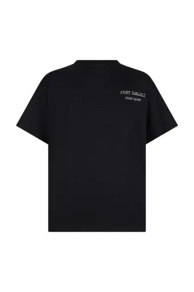 Roberto Cavalli Black T-Shirt With Deer Back Print | Thumbnail 1