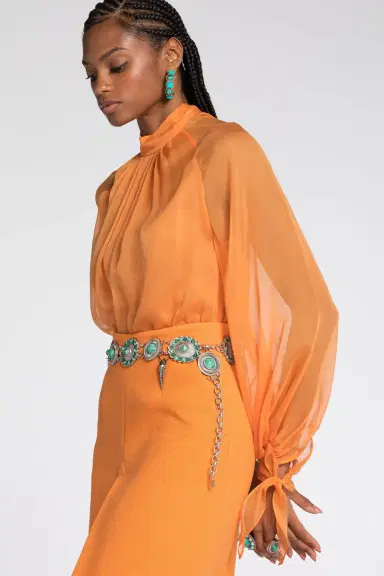 Roberto Cavalli Semi-Sheer Silk Blouse | Thumbnail 5