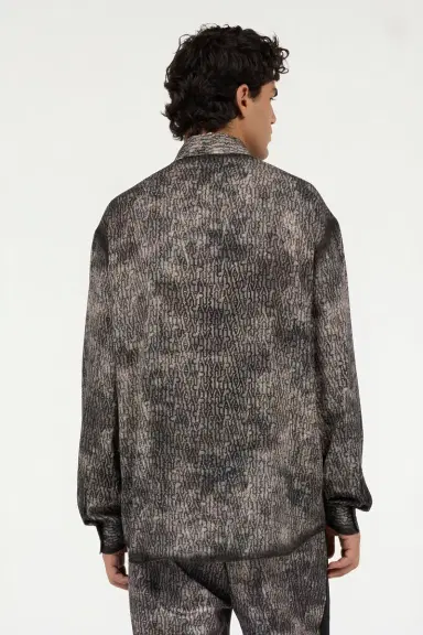 Roberto Cavalli Faded Effect Shirt with All-Over Lettering | Thumbnail 3