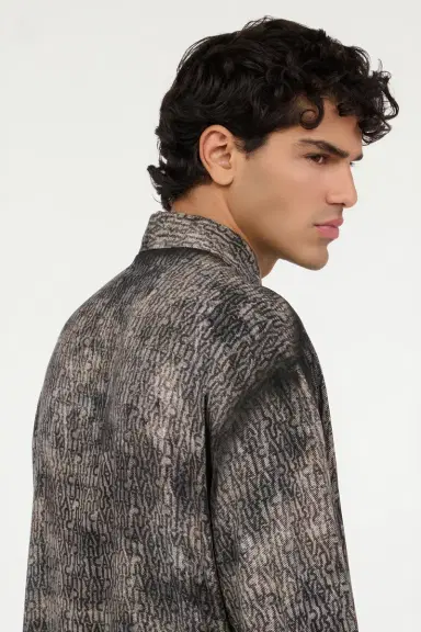 Roberto Cavalli Faded Effect Shirt with All-Over Lettering | Thumbnail 6