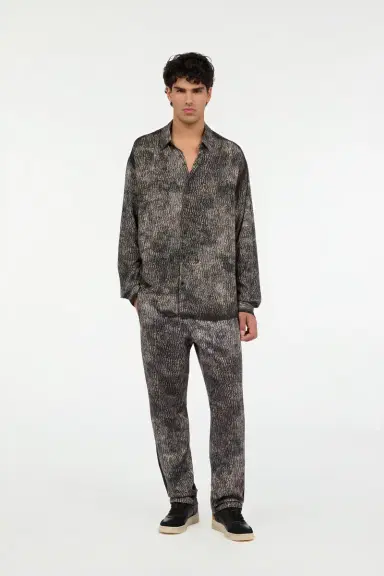 Roberto Cavalli Faded Effect Shirt with All-Over Lettering | Thumbnail 7