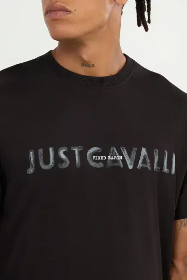 Roberto Cavalli Black T-Shirt With Just Cavalli Logo | Thumbnail 4