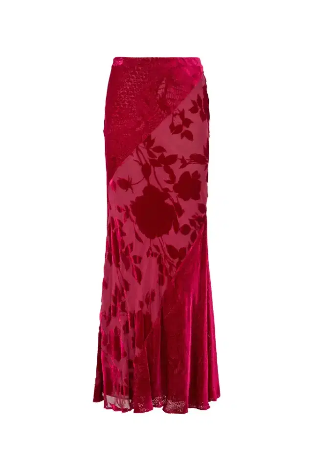 Roberto Cavalli Long Skirt With Rose And Python Pattern