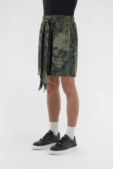 Roberto Cavalli Shorts with Green Hawaii print | Thumbnail 4