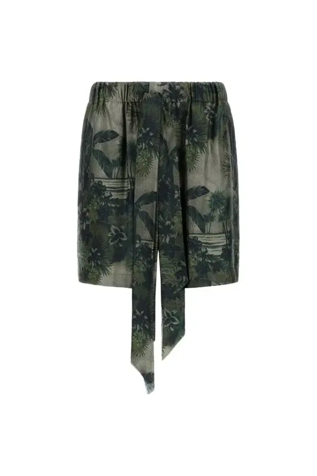Roberto Cavalli Shorts with Green Hawaii print