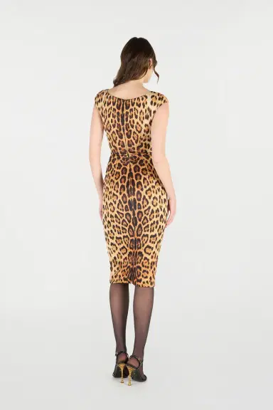 Roberto Cavalli Midi Dress With Jaguar Skin Print | Thumbnail 3
