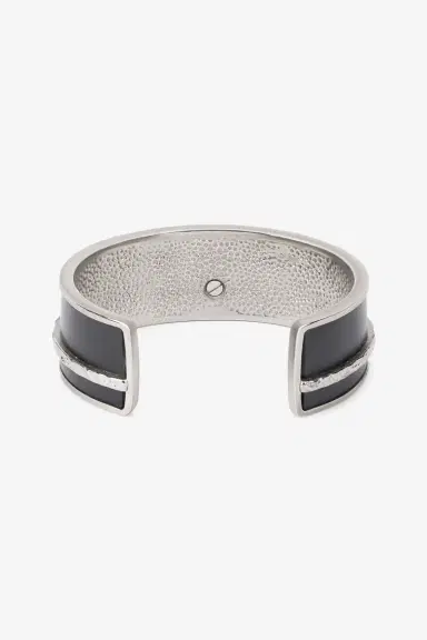 Roberto Cavalli Black and Palladium Rigid Bracelet with Fang | Thumbnail 3