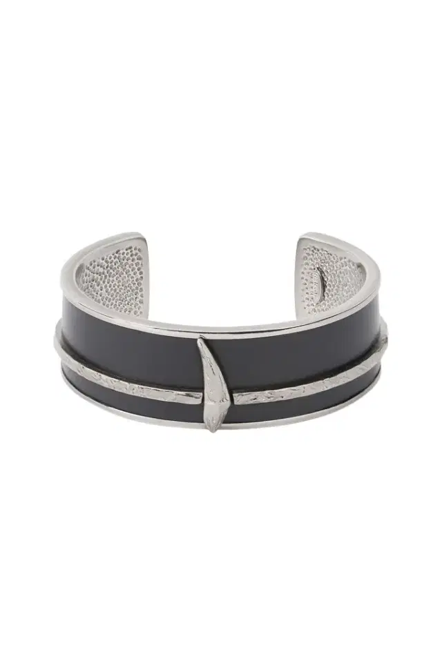 Roberto Cavalli Black and Palladium Rigid Bracelet with Fang