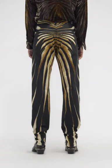 Roberto Cavalli Slim fit jeans with Ray of Gold print | Thumbnail 3