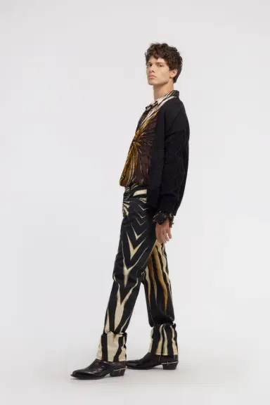 Roberto Cavalli Slim fit jeans with Ray of Gold print | Thumbnail 5