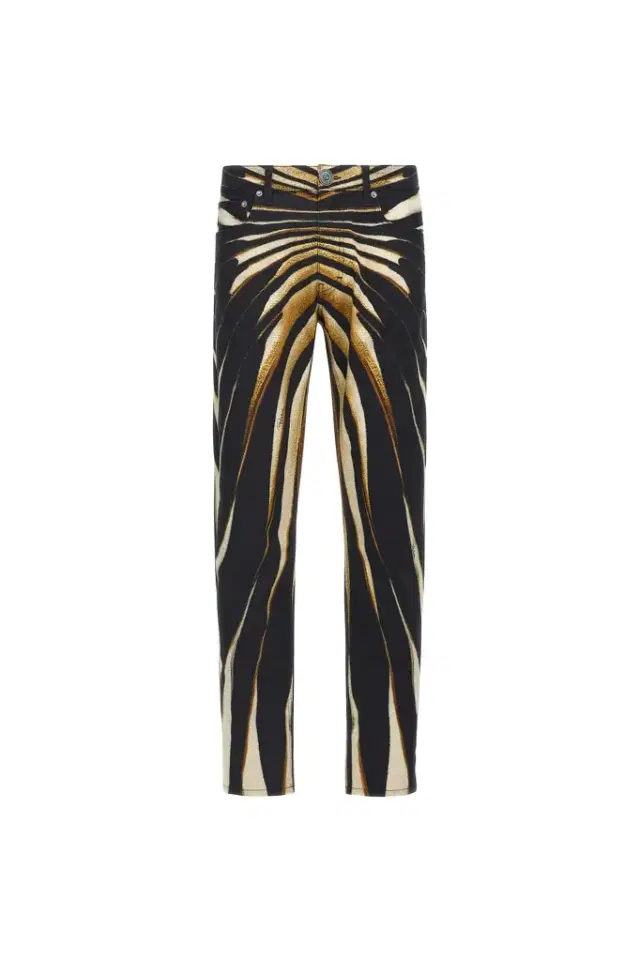 Roberto Cavalli Slim fit jeans with Ray of Gold print