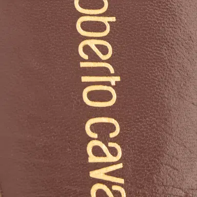 Roberto Cavalli Brown and White Flat Thong Sandals with Snake Motif | Thumbnail 4