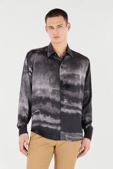 Roberto Cavalli Used-Effect Gradient Silk Shirt | Thumbnail 2