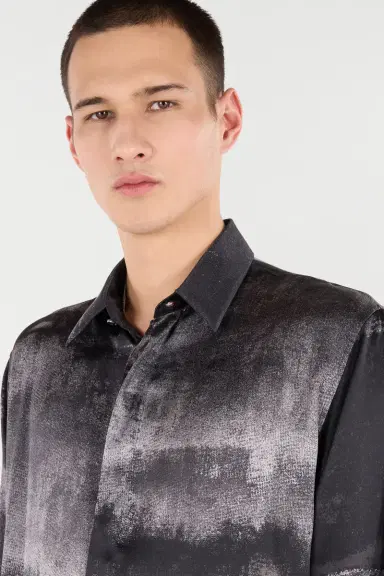 Roberto Cavalli Used-Effect Gradient Silk Shirt | Thumbnail 5