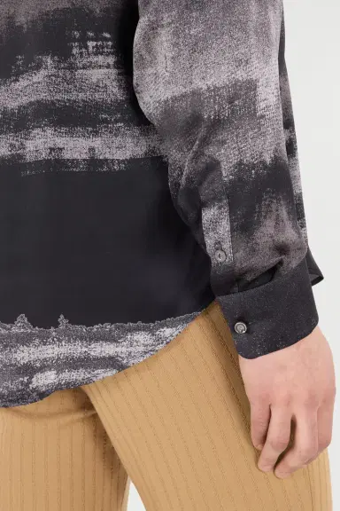 Roberto Cavalli Used-Effect Gradient Silk Shirt | Thumbnail 6